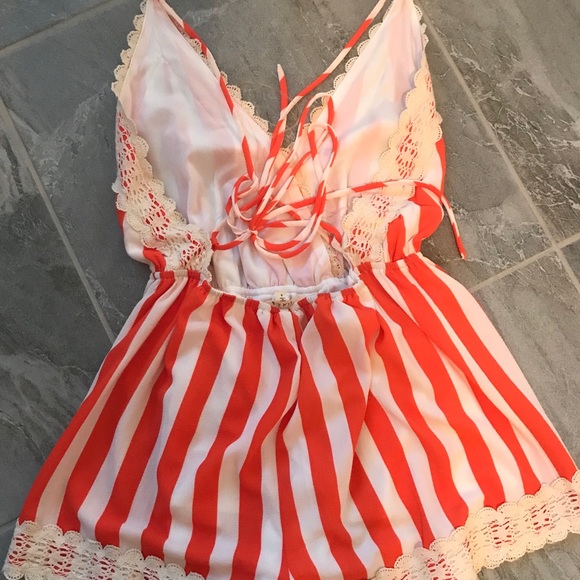 Orange stripped romper - Picture 2 of 3